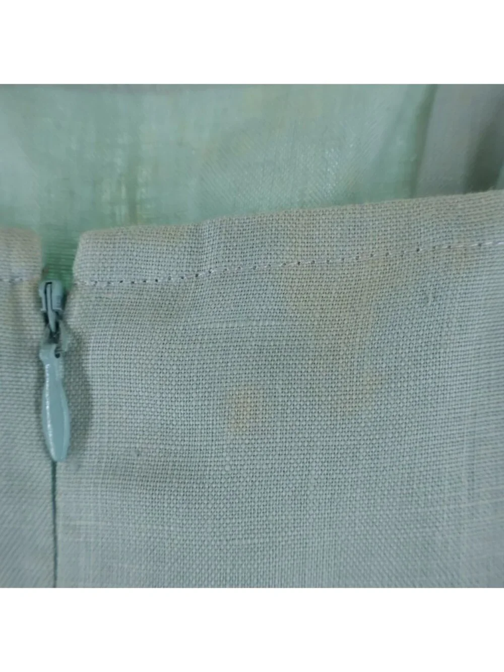 Chanel Silk Blend Linen CC Logo Jacket Dress Light Green